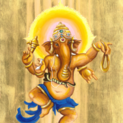 Ganesha dancing with mouse vehicle