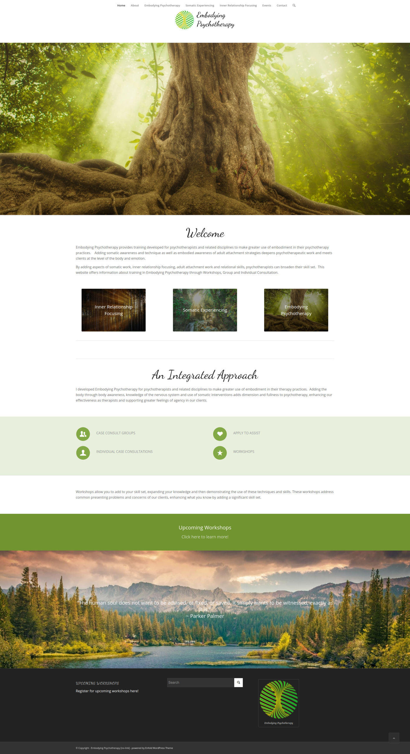 screenshot of embodyingpsychotherapy.com webpage