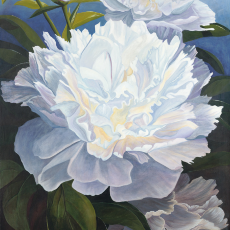 white peony painting original