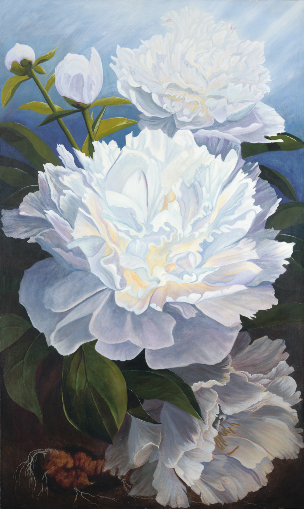 white peony painting original