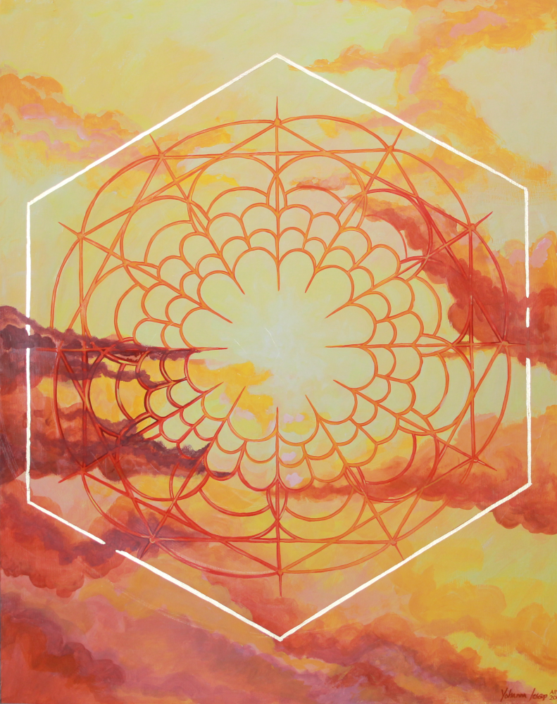 00_transmute_yohanna_jessup Transmute gold leaf heart sacred geometry art print by Yohanna Jessup