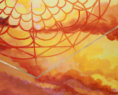 03_transmute_detail_yohanna_jessup Detail of Transmute gold leaf heart sacred geometry art print by Yohanna Jessup