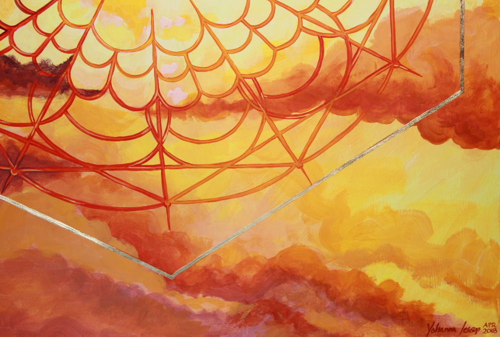 03_transmute_detail_yohanna_jessup Detail of Transmute gold leaf heart sacred geometry art print by Yohanna Jessup