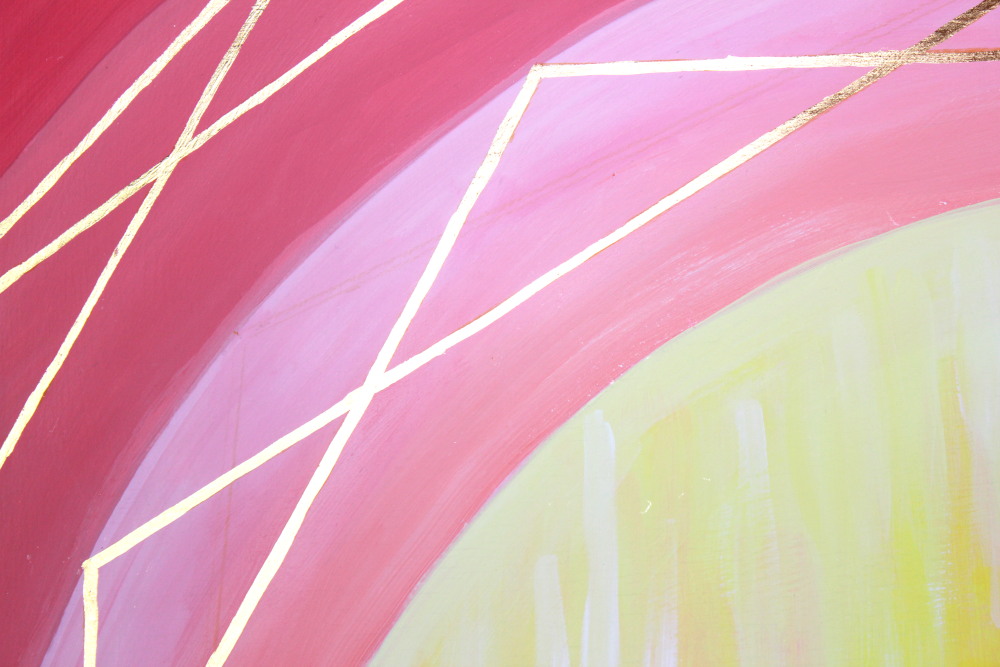 04_axis_detail_yohanna_jessup detail of Axis gold leaf dodecagon sacred geometry print by Yohanna Jessup