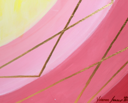 05_axis_detail_yohanna_jessup detail of Axis gold leaf dodecagon sacred geometry print by Yohanna Jessup