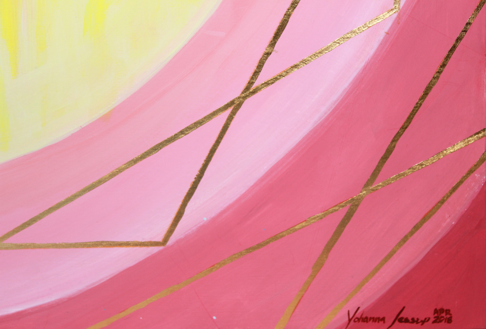 05_axis_detail_yohanna_jessup detail of Axis gold leaf dodecagon sacred geometry print by Yohanna Jessup